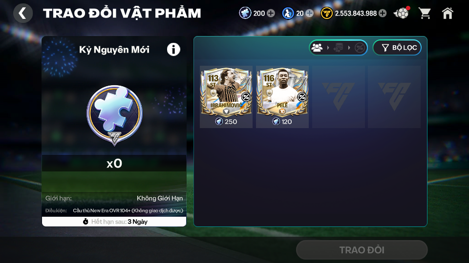 Acc ACC6 #CON HÀNG VIP 15 CẦU THỦ 113  DƯ 2B5 COIN 