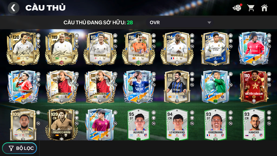 Acc ACC6 #ĐH 34B + CARLOS + RAUL  115 CÓ CHỮ KÝ 