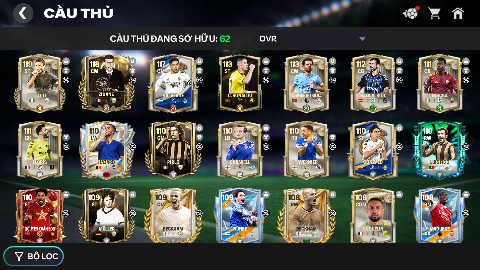 Acc ACC6 # ĐH 22B ZIDANE + TOTTI + VALVARDE + CR7  